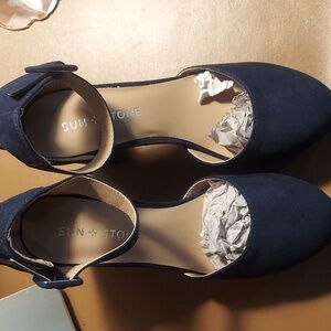 Sun & Stone Navy Platform Pumps Sz.6M
